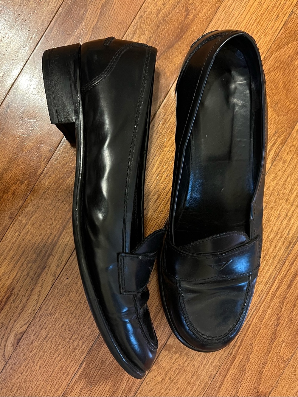 Italian Classic Black Leather Penny Loafers sz8